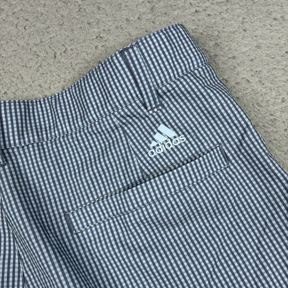 Adidas Ultimate365 Golf Shorts Men's 32 Blue Gray Gingham Woven Tech NEW